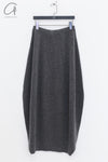 SWAYING 24 Autumn and Winter Wool Velvet Blended Cocoon Long Skirt SW-SW24AW3B13-SHENHUI Dark Gray SW-SW24AW3B11